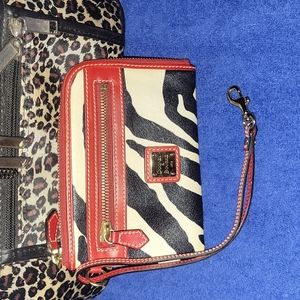 Dooney and Bourke Zebra print leather wristlet